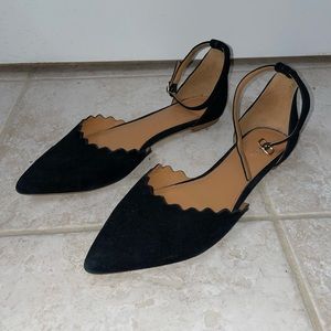 J. Crew pointed toe black flats, 8.5